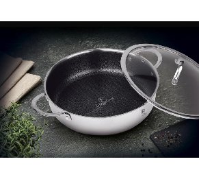 סוטאז' נירוסטה היברידי 3 שכבות עם מכסה זכוכית